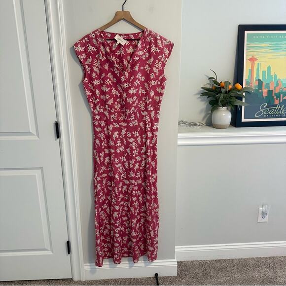 THE GREAT. Pink White Floral Silk Maxi Dress 1 Small - Picture 11 of 14